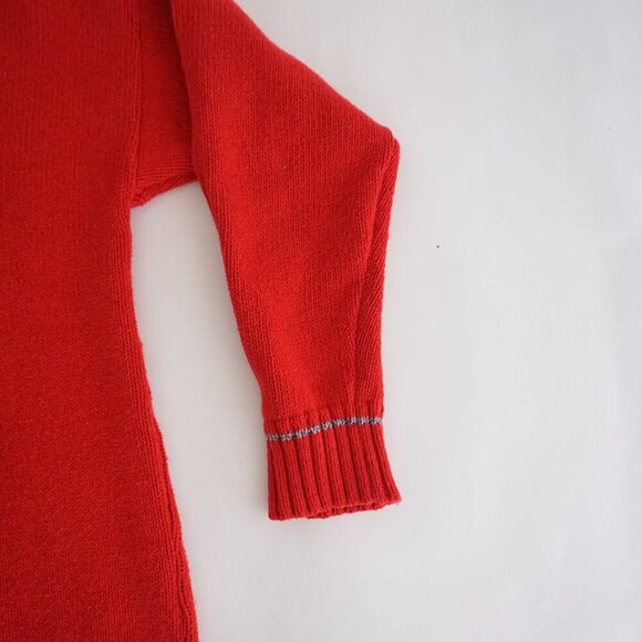 Vintage '90S Parkhurst Weekend Red Ski Bum 100% Cotton Knit Crewneck Sweater L - Picture 9 of 10